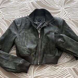 PRETTY LITTLE THING faux leather bomber jacket